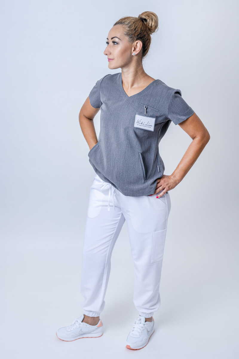 Odzież dla kosmetyczek - szara bluza - WikiLim